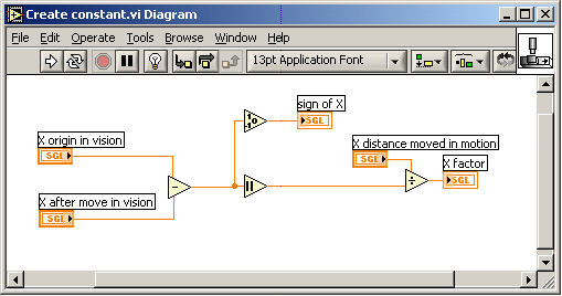  用于關(guān)聯(lián)視覺單元和運動控制單元的LabVIEW 代碼